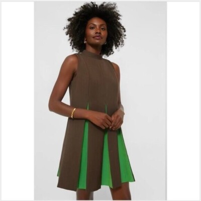 Tuckernuck | NEW Brown Green Demitasse Griffiths Sleeveless Mini Dress Size  S | eBay
