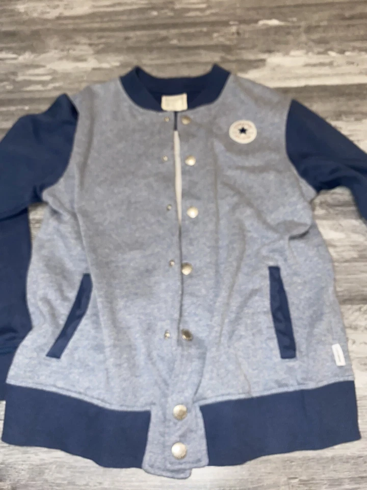 Chaqueta Universitaria Converse All Star Niños Talla XL (13-15 Años) Azul Snap Foto 2 de 4