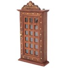 Square Safe Key Holder Wall Mounted Handcraft Wooden Box Ring Hanger Storage Art