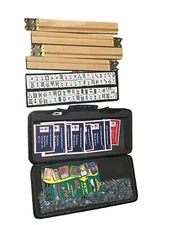 Mah Jong set with case 160 pieces two dice and Racks NO CHIPS NO KEYS FAST SHIP