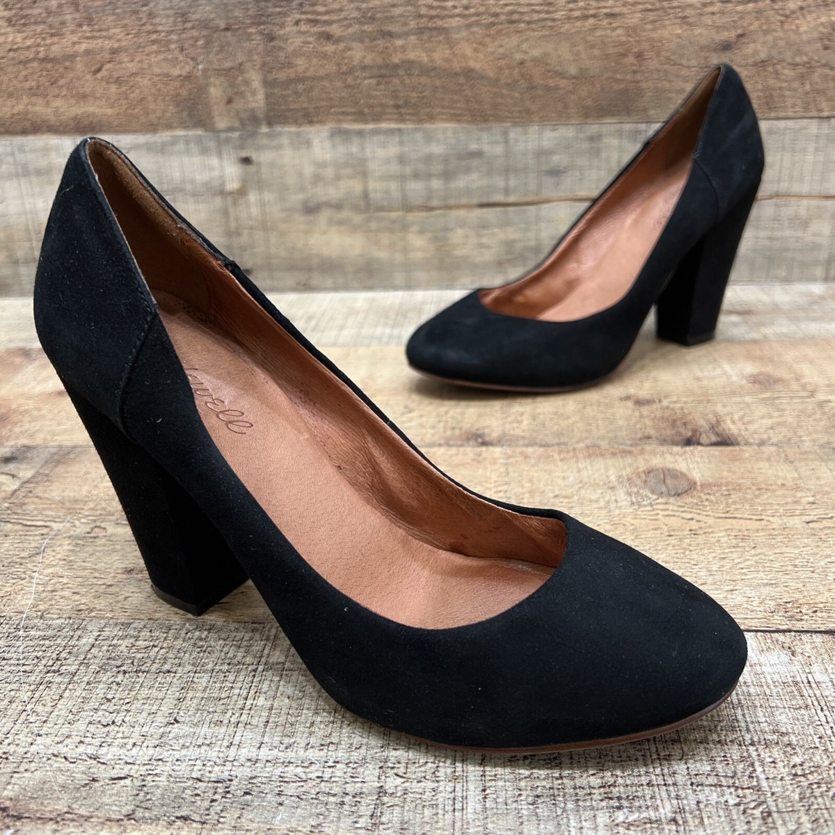 Madewell Womens Black Suede Classic Pump Heels Size