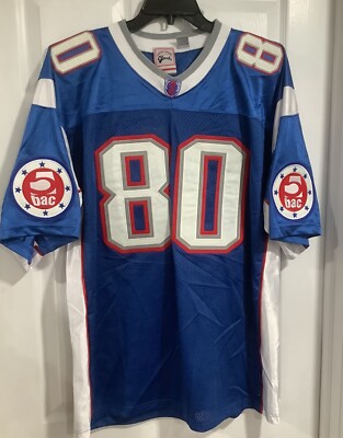 New York NY Football Jersey Clench #80 Embroidered XLarge Red White Blue 5 Bac