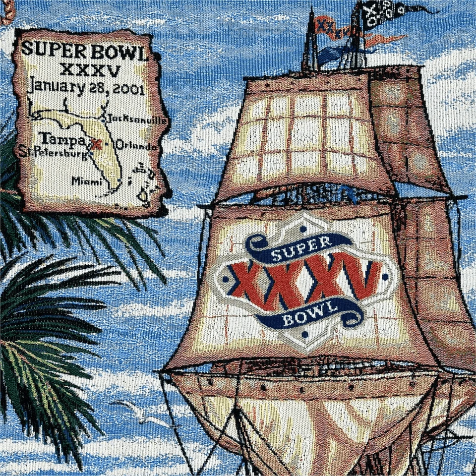 "Manta tapiz vintage The Northwest Company Super Bowl XXXV 42"" X 56""" Foto 3 de 4