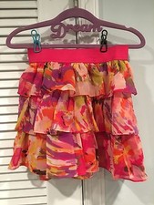 NWT GAP KIDS GIRLS 8 PORTOBELLO LINE FLORAL PINK SKIRT 3 TIERS SPLASHES