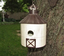 Primitive Vtg Style Rustic Tin Country Cottage Farmers Barn Metal Birdhouse