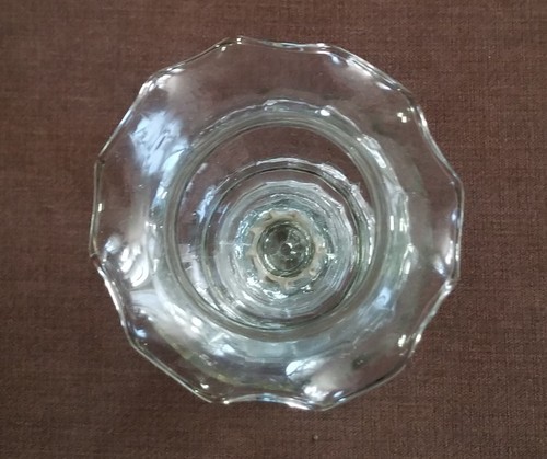 Vintage Peg Glass Votive Candle Holder w/ Scalloped Rim and Taper Candle Base - Picture 3 of 3