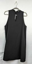 Everly Women's L Black Dress Shift High Neck Keyhole Sleeveless