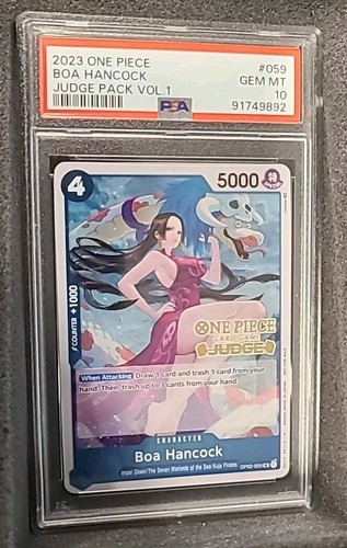 BOA HANCOCK ONE PIECE JUDGE PACK STAMP PROMO OP02-059 GRADED PSA 10 GEM MINT - Bild 2 von 3