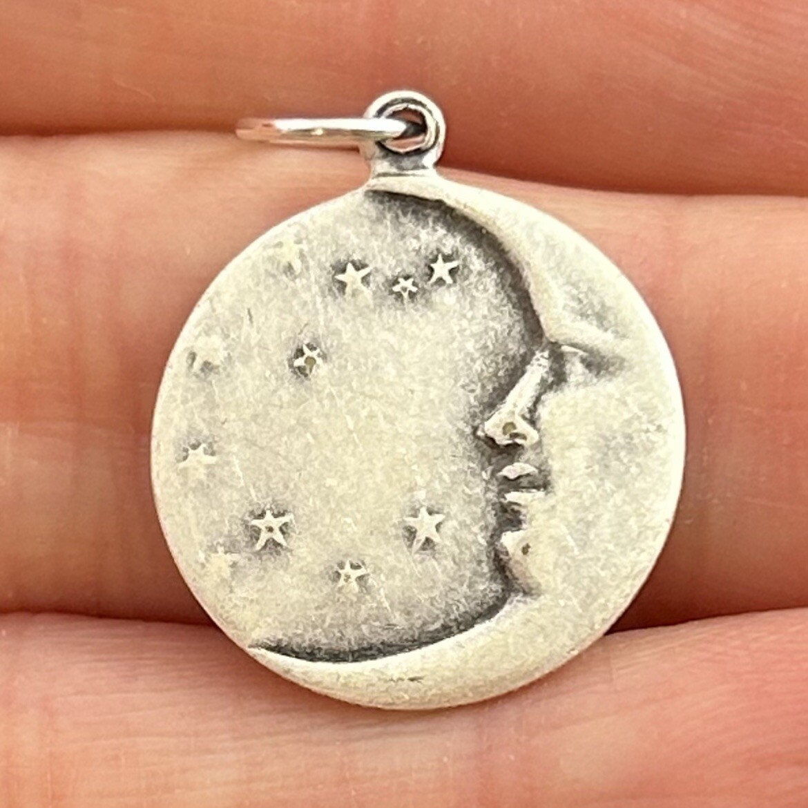 Tiny Celestial Charm Necklace Pendant Silver Tone… - image 1