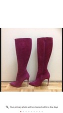 Christian Louboutin Fusia Suede Stileto Boots Size 9.5 (40)
