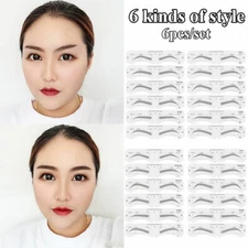 6x Eyebrow Stencil Tool Professional Card Template Eyebrow Maleup Tool Beginner