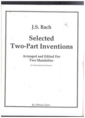 J S Bach Selected Two Part Inventions Arranged for 2 Mandolins by Deborah Chen - Picture 1 of 5