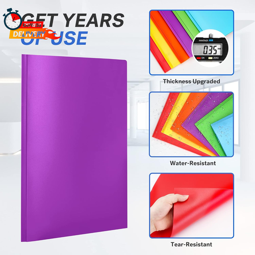 Folders with Pockets, 6 Pack, Heavy Duty, File Folders with Prongs, 2 Pocket Fol - Picture 4 of 12