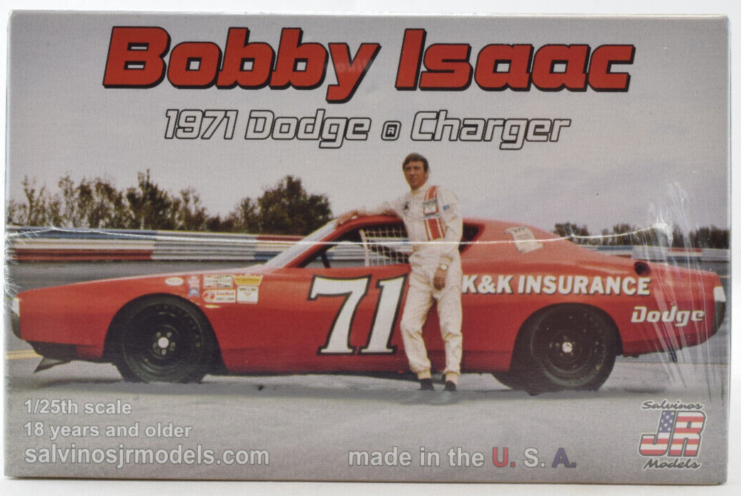 Salvinos JR Models "K & K" Bobby Isaac 1971 Dodge Charger 1/25 Model Car Kit