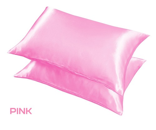 2 Pcs Satin Silk Pillow Cases Cushion Cover Bedding Home Decor' Smooth Soft NEW - Picture 6 of 23