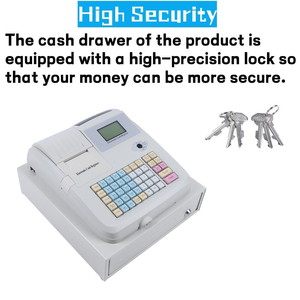 48 Keys Electronic Cash Register POS Cash Machine Supermarket LED