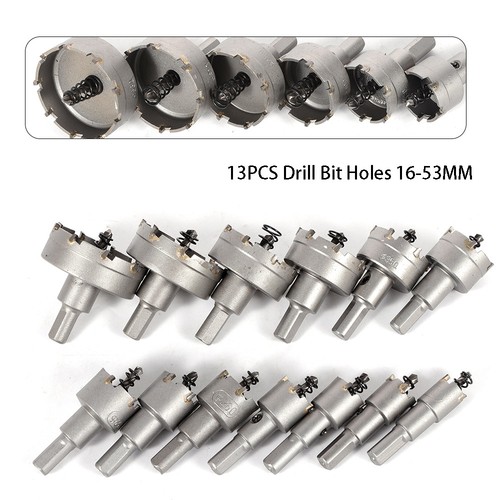 13pcs Lochsäge Bohrkrone Set Edelstahl Hartmetall Für Metall Holz Stahl 16-53mm - Bild 2 von 12