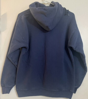 Vintage Thrasher Magazine Flames Logo 90s Navy Hoodie Sweatshirt
