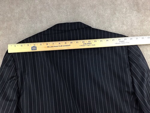 Ermenegildo Zegna Trofeo Men's Black Wool Striped Suit Jacket Sport Coat 46L - Picture 16 of 17
