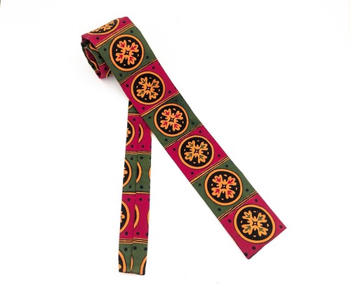 1950s ROOSTER Necktie Vintage Square Bottom Men's All Cotton Necktie Sun Fabrics - Picture 3 of 6
