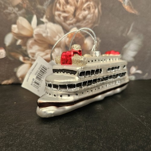 Place And Time CRUISE SHIP Ornament - Glass - Holiday Christmas Vacation Islands - Picture 4 of 4