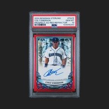 2024 Bowman Sterling Colt Emerson Red Auto 2/5 PSA 10 Prospect