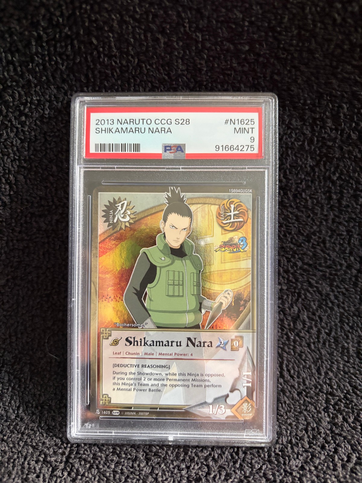 2013 Naruto CCG S28 N1625 FOIL Shikamaru Nara MINT 9 PSA91664275 view 2