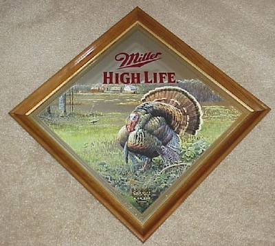 MILLER BEER Showtime WILD TURKEY Wildlife Hunting MIRROR (EX+)