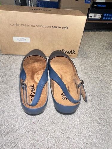 Softwalk Shoes Womens 9 Wide Sandy Slingback Navy Closed Toe Comfort Casual - Picture 4 of 6
