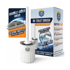 RV Toilet Brush by Clean Camper   Wall-Mounted Set, Silicone, Scratch-Free