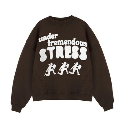 Sisters + Seekers Stress Crewneck Puff Print Sweatshirt Oversized Small