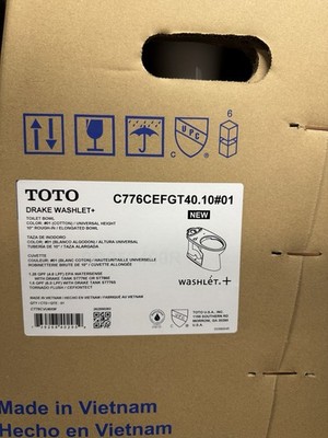 TOTO Drake Washlet+ Toilet Bowl C776CEFGT40.10#01 Elongated Cotton
