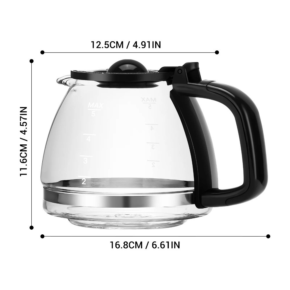 Replacement Glass Carafe for 5 Cup Coffee Maker Universal Fit Thermal Carafe