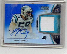 Luke Kuechly 2012 Bowman Sterling Blue Rookie Patch Auto/Autograph Card /99. rookie card picture