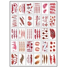 Unisex 30pcs Stage Performances Halloween Scar Tattoos Prank Stitch Tattoos