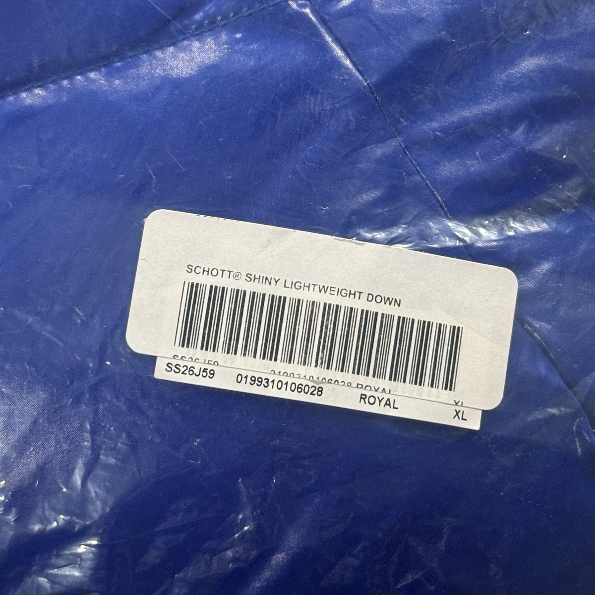 NWT Mens Supreme x Schott Glossy Lightweight Down Puffer Jacket