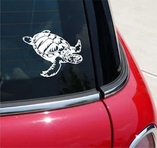 SEA TURTLE STICKER DECAL SWIMMING OCEAN LIFE SEA CAR WINDOW ANIMAL WALL SAVE