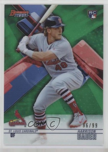 2018 Bowman's Best Green Refractor /99 Harrison Bader #21 Rookie RC - Picture 1 of 4