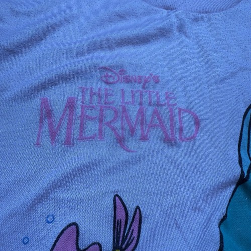 Rare Vintage The Little Mermaid Pink Pajama Shirt Dress Disney Kids Size 14 - Picture 4 of 8