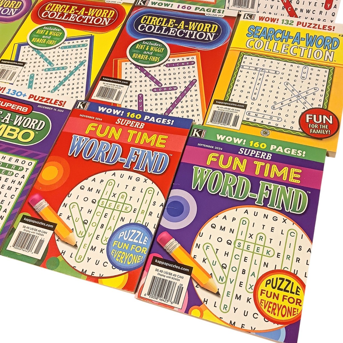 LOT OF 12 Word Finds Word Search Puzzle Books 2024 2025 Kappa