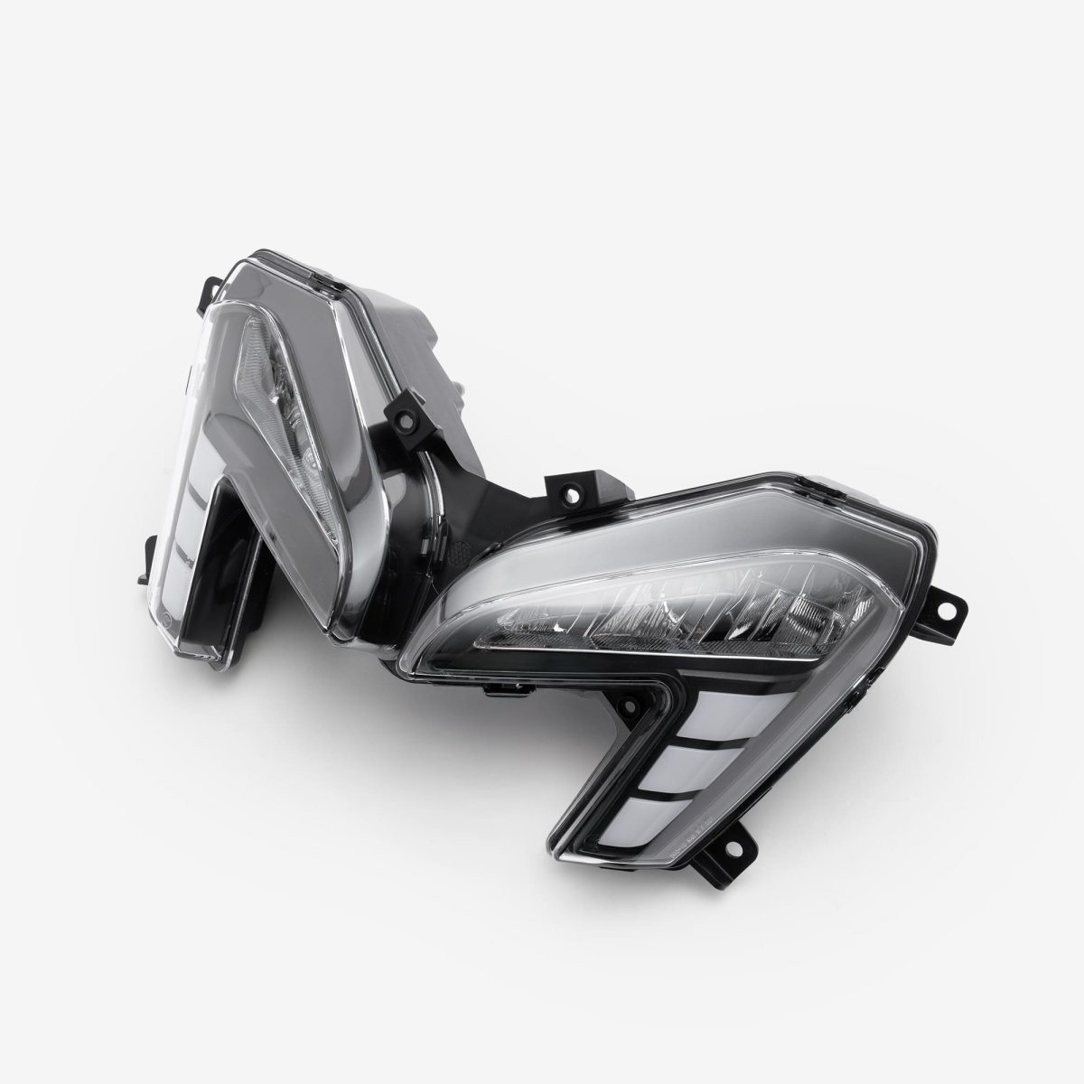 Headlight ECE Compliant Black Headlight Assembly Clear White Halogen Scooter