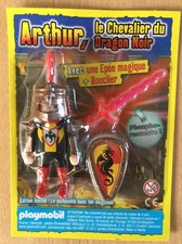 FIGURINE NEUF SOUS BLISTER PLAYMOBIL ARTHUR  LE CHEVALIER DU DRAGON NOIR