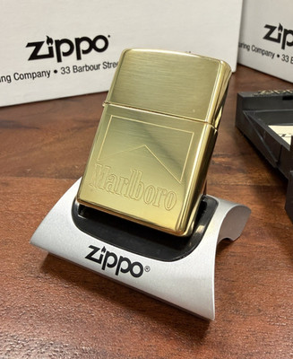 Zippo Feuerzeug MARLBORO PROMOTION Polished Mirror Like Brass 1997 NEU & OVP
