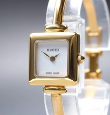 [Near MINT++] GUCCI 1900L 19mm Gold White Dial Square Qz Womens Watch From JAPAN