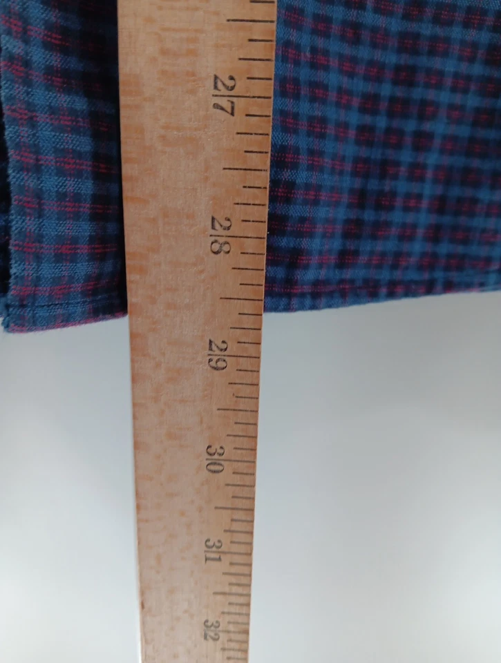 Рубашка мужская Charles Tyrwhitt большая синяя узкая сетчатая клетчатая деловая повседневная  - Изображение 4 из 4