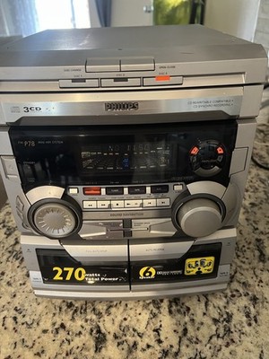 Phillips  FW -P78 Shelf Stereo Tested Working 1  Cassette Doesn t Work 
