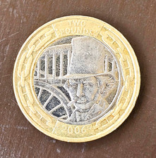 £2 Two Pounds Coin Brunel Paddington Station Design 2006 UK Uncertified