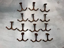 Vintage Ceiling/Vertical Mount Double Coat or Garment SOLID BRASS Hanger