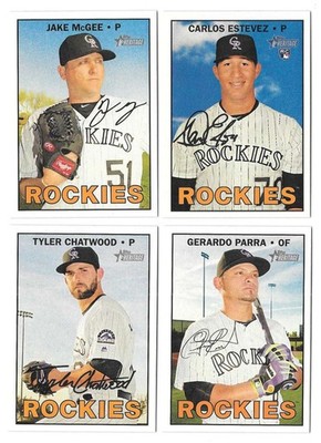 2016 Topps Heritage High (Hi) Numbers (501-700) COLORADO ROCKIES Team Set