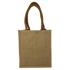 Jute Burlap Tote Bag with Handles (11 x 9.5 in) Lunch DIY Art Blank Beach